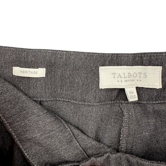 Talbots Heritage Gray Flat‎ Front Straight Leg Stretch Dress Pants Petite 10 - Picture 3 of 7